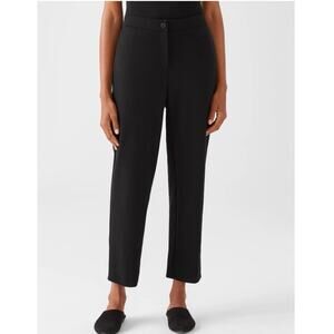 NWOT Eileen Fisher Flex Ponte Slouchy Ankle Pant in Black SZ XS
